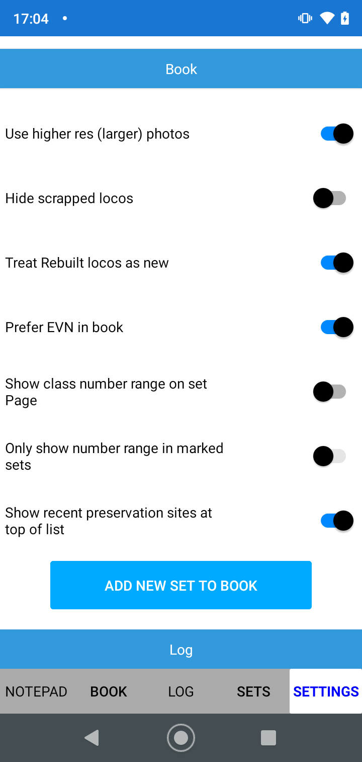 Settings - SpotLog